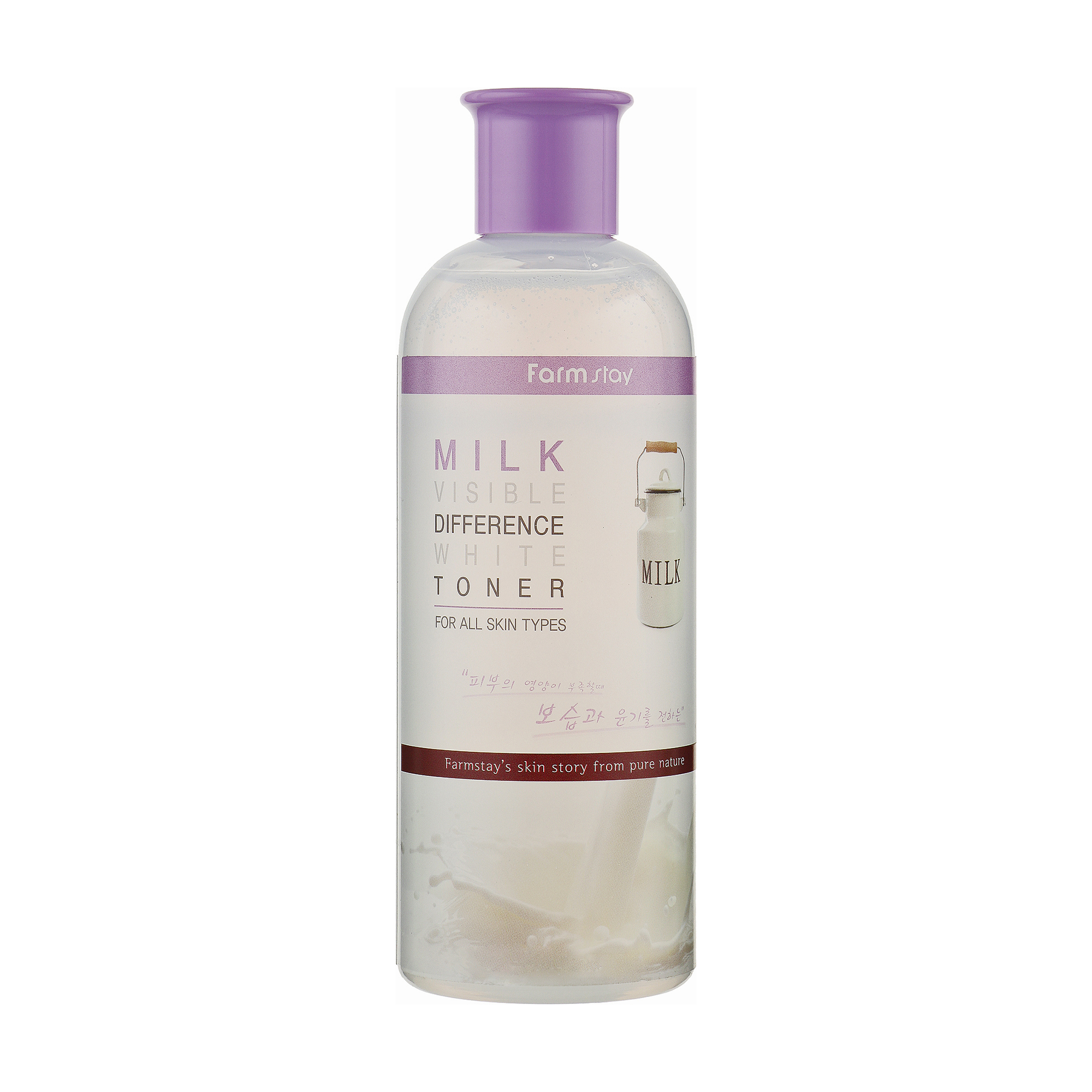 Освітлювальний тонер для обличчя Farmstay Visible Difference White Toner Milk з молочним екстрактом, 350 мл